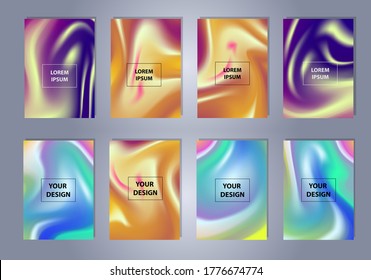 Set of abstract gradient banners. Minimal style color background. Template for wallpaper, mobile app, screen