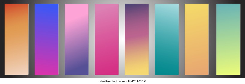 Set of abstract gradient banners. Minimal style color background. Template for wallpaper, mobile app, screen