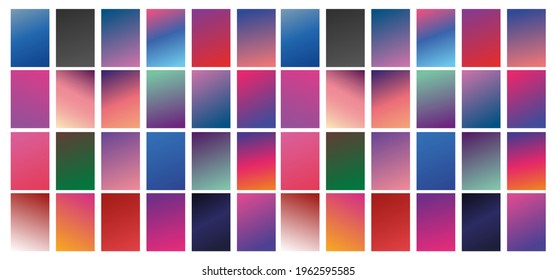 Set of abstract gradient banners. Minimal style color background. Template for wallpaper, mobile app, screen