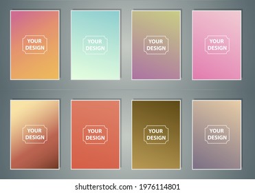 Set of abstract gradient banners. Minimal style color background. Template for wallpaper, mobile app, screen