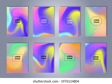Set of abstract gradient banners. Minimal style color background. Template for wallpaper, mobile app, screen