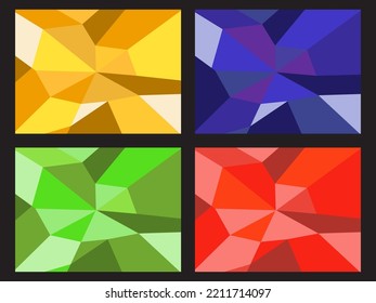 Set Of Abstract Gradient Blue, Orange, Red, Green, Purple, Pink, Geometric Background With Fluid Shapes. Vector Illustration