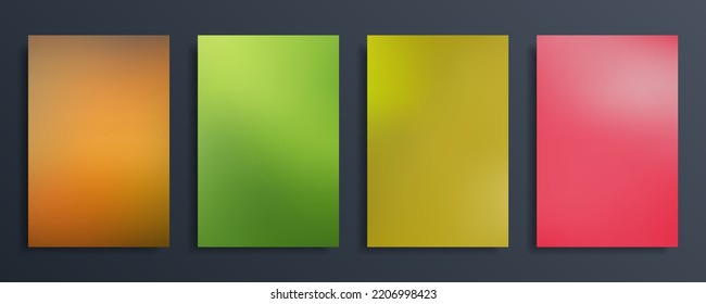 Set abstract gradient blurred background in bright vivid color. Blur vector wallpaper.