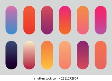 Set of abstract gradient color swatch.