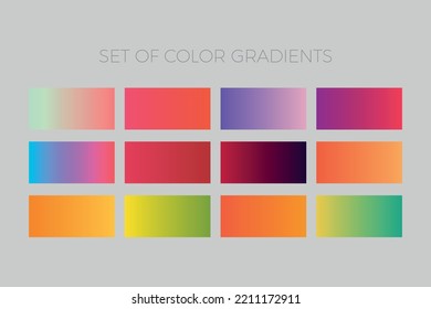 Set of abstract gradient color swatch.