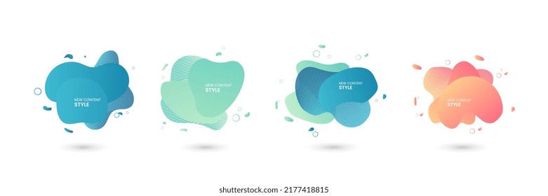 Set of abstract Gradient colorful Template for the design of four banners, Set of abstract graphic elements style design, Dynamical colorful papercuts Gradient abstract layouts templates