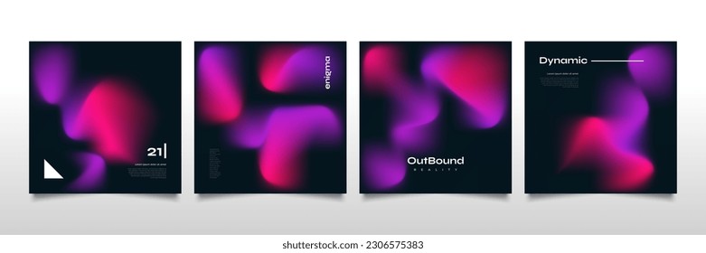 Conjunto de Cobertura de Gradiente Resumen o Diseño de Afiche. Fondo del fluido borroso