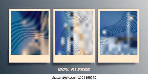 Set of abstract gradient design for flyers, posters, brochure covers, background, wallpaper, typography, or other printing products. Vector illustration.