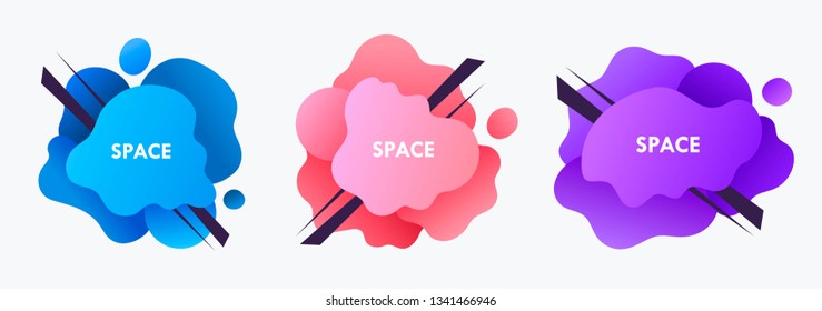 set of abstract gradient forms. template. vector design.