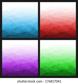 Set of Abstract Gradient Geometric Bright Backgrounds. Vector Illustration