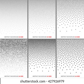 Set Abstract Gradient Halftone Dots Backgrounds  A4 paper size  vector illustration 
