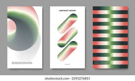A set of abstract gradient posters in a modern style.