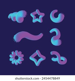 Set of abstract gradient shapes