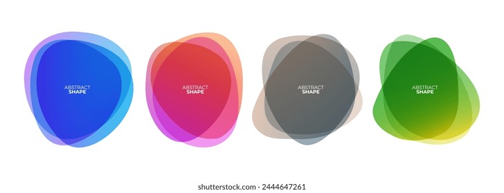 Set of abstract gradient shapes. Vibrant color backgrounds for creative graphic design. Vector illustration.