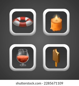 Set Abstract Gradient Square Collection Icons Symbols Signs Shadow Logotype Vector Design Style User Interface Elements Neumorphic Ui Ux Kit