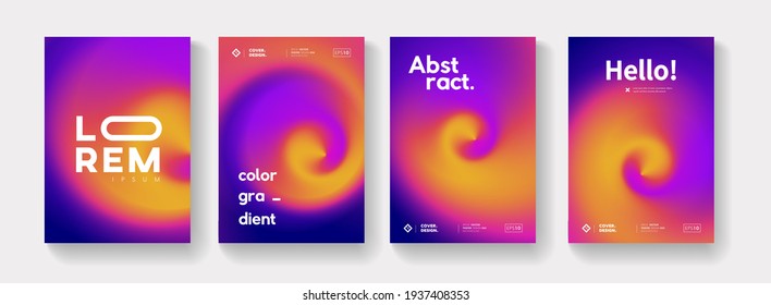 Set Abstract Gradient Swirl Posters  Modern Colorful Fluid Backgrounds Collection  Minimal Backdrop for Placard  Card  Banner  Cover 