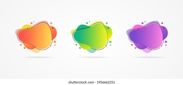 Set of abstract Gradient three colorful Template for the design of a banners, Set of abstract modern graphic elements design, Dynamical colorful papercuts Gradient abstract banners layouts.