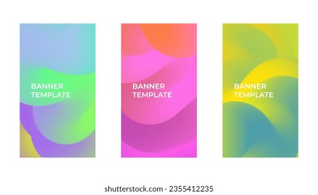 Set of abstract gradient wallpapers. Vector illustration