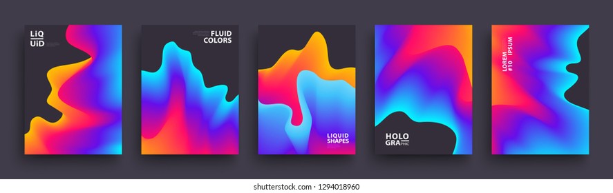Set of Abstract Gradient Wavys. Modern Covers Template Design for Presentation, Magazines, Flyers, Social Media Templates. Vector EPS 10