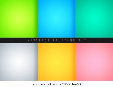 Set of abstract gradient yellow green red grey and blue color halftone comic pattern decorating design background. You can use for artwork, poster, cover, print, book. Vector illustration