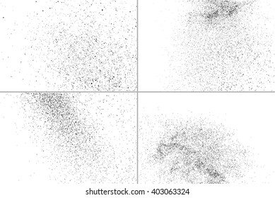 Set of abstract grainy textures isolated on white background. Vector illustration, eps 10.