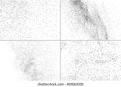 Set of abstract grainy textures isolated on white background. Vector illustration, eps 10.