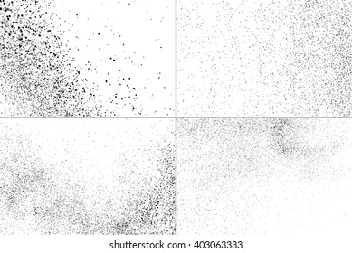 Set of abstract grainy textures isolated on white background. Vector illustration, eps 10.