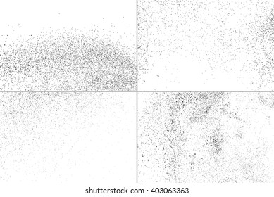 Set of abstract grainy textures isolated on white background. Vector illustration, eps 10.