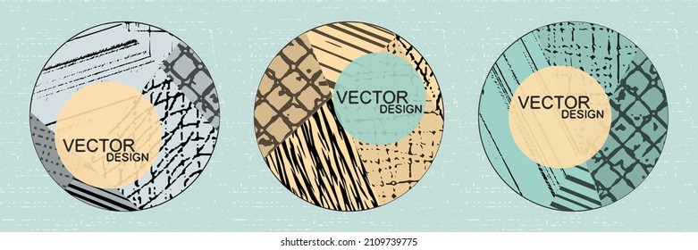 Set of abstract graphic circle elements, vector design