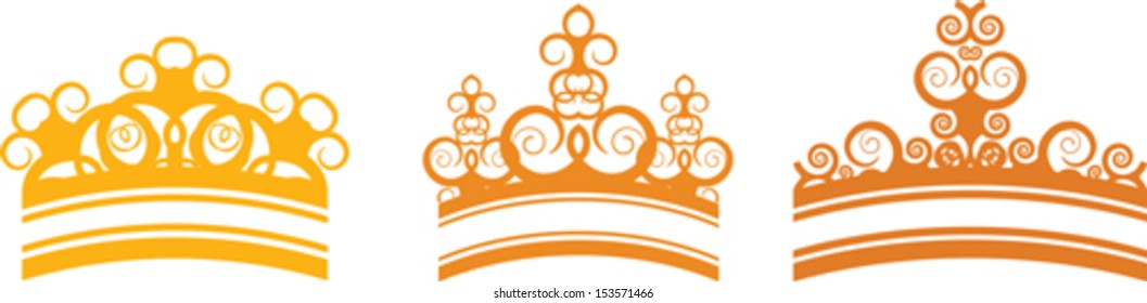 Set of abstract graphic crown