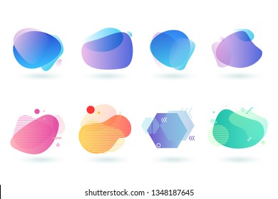 Set of abstract graphic design elements. Vector illustrations for logo design, website development, flyer and presentation, background, cover design, isolated on white.