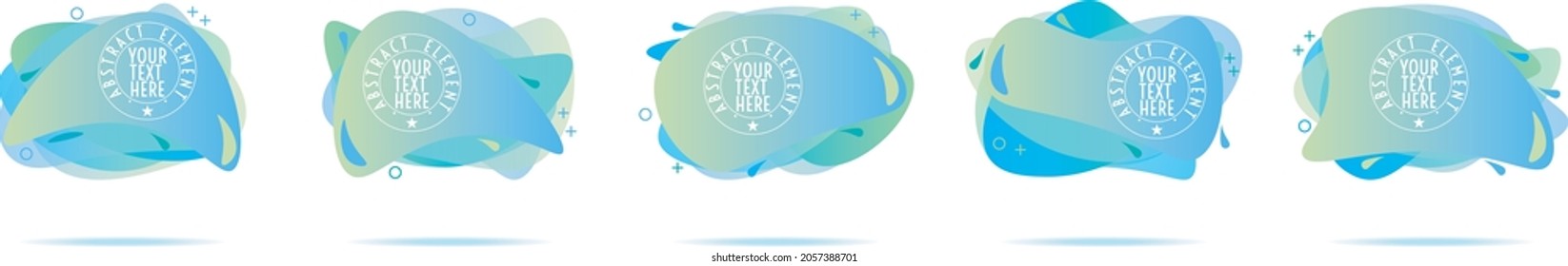 set of abstract graphic elements with cool gradient colors in eps, easy to modify