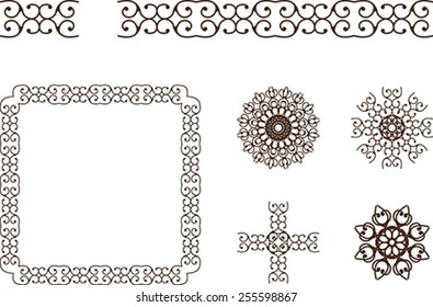 Set of abstract graphic elements and frames