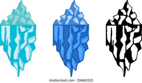 Set of abstract graphic iceberg