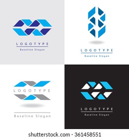 Conjunto de iconos gráficos abstractos. Ilustración vectorial del logotipo.