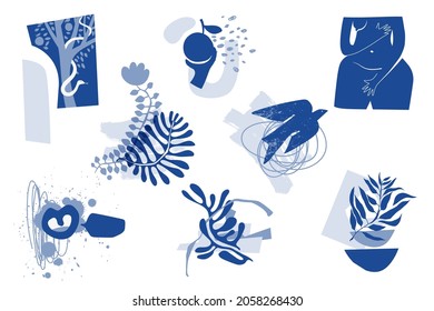 Conjunto de elementos de design de logotipo gráfico abstrato.