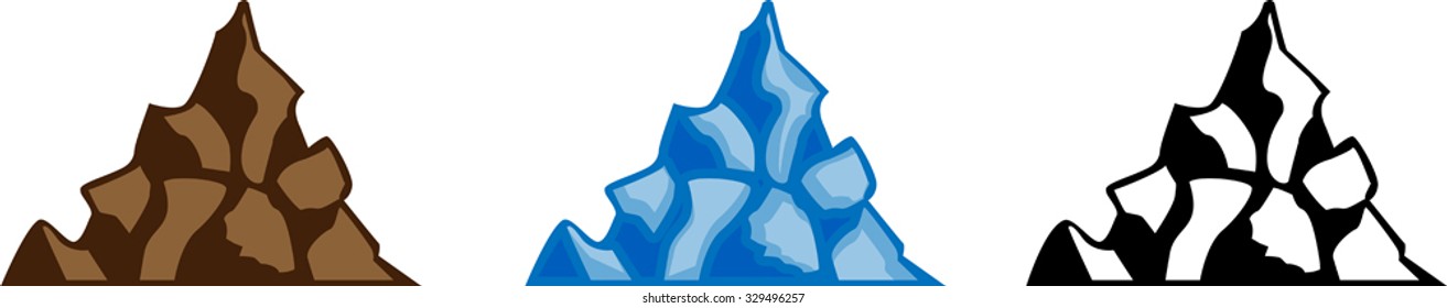 Set of abstract graphic mountains