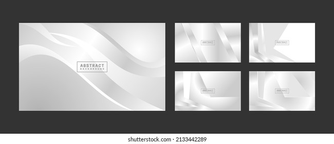 Set of abstract gray backgrounds, white and gray texture wallpapers