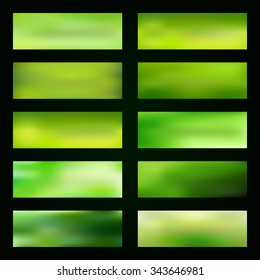 Set of abstract green backgound, vector illustration