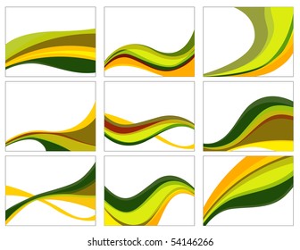 Set of abstract green backgrounds