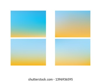Set of Abstract green blurred gradient background. Green and blue blurred gradient mesh background