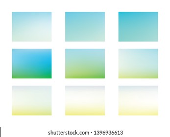 Set of Abstract green blurred gradient background. Green and blue blurred gradient mesh background