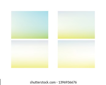 Set of Abstract green blurred gradient background. Green and blue blurred gradient mesh background