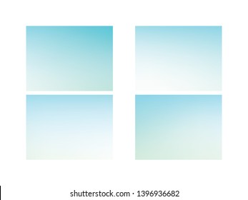 Set of Abstract green blurred gradient background. Green and blue blurred gradient mesh background