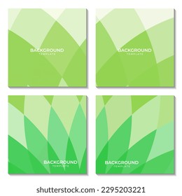 conjunto de fondo geométrico verde abstracto