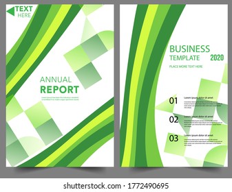 Set Resumen folleto de reportaje geométrico moderno geométrico verde, folleto Folleto, portada de presentación, publicidad de revista. portada con fondo abstracto. diseño de plantilla vectorial del formato A4