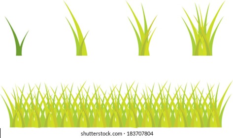 set of abstract green grass