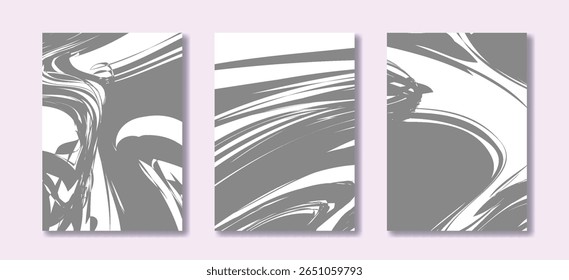 set of abstract green liquid wave background for poster, banner and cover