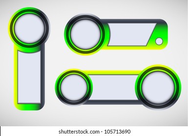 set of abstract green signs