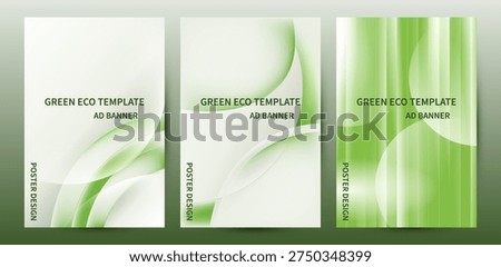 Set of Abstract Green Wavy Wave Modern Ad Banner and Poster Templates